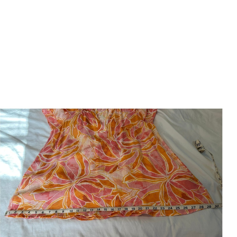 Nanette Lepore Orange  & Pink Floral Ruffle Sleeve‎ Top - Medium - Picture 6 of 8